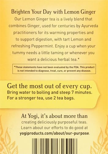 Yogi Tea Lemon Ginger Tea Bags, 16 Ct
