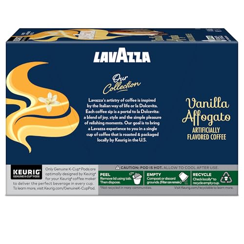 Lavazza Vanilla Affogato Coffee  Single Serve Keurig K-Cup Pods  Flavored Coffee  60-Count Box (6 Packs of 10)