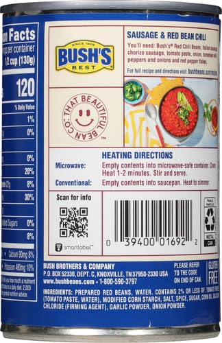 Bushs Best Red Beans in Chili Sauce, Mild, 16 oz