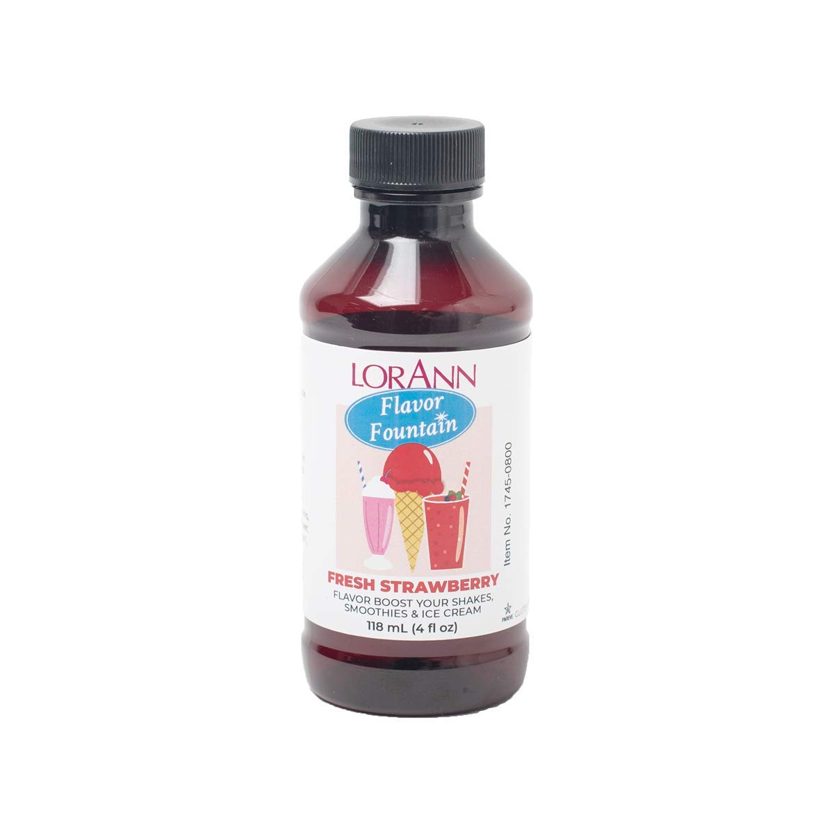 LorAnn Fresh Strawberry Flavor Fountain, 4 oz Bottle