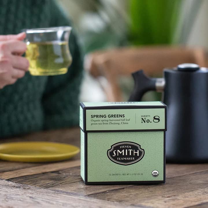 Smith Teamaker | Spring Greens No. 8 | Organic Mao Feng | Caffeinated Full Leaf Green Tea | Sugar-Free, Non-Gmo, Plant Based (15