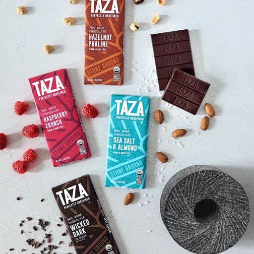 Taza Chocolate Organic Amaze Bar 80% Stone Ground, Cacao Crunch, 2.5 Ounce (1 Count), Vegan