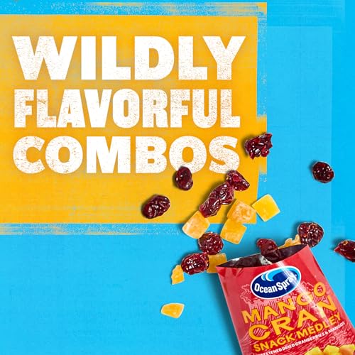Ocean Spray Mango Cran Snack Medley, Cranberry And Mango Dried Fruit Snack, 1 Oz Pouches, 5 Count