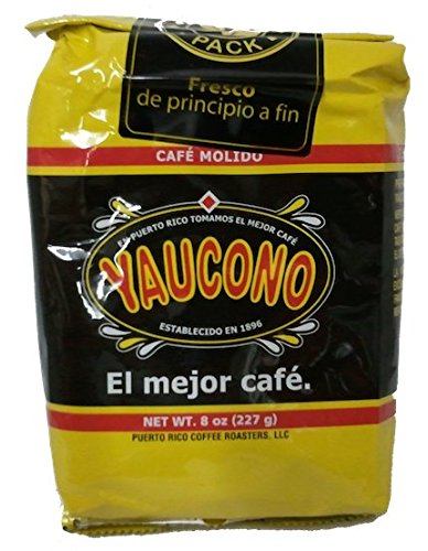 Puerto Rican Ground Coffee Variety Pack - 4 Local Favorites In 8 Ounce Bags (Cafe Rico, Lareno, Crema And Yaucono) Includes 2 En
