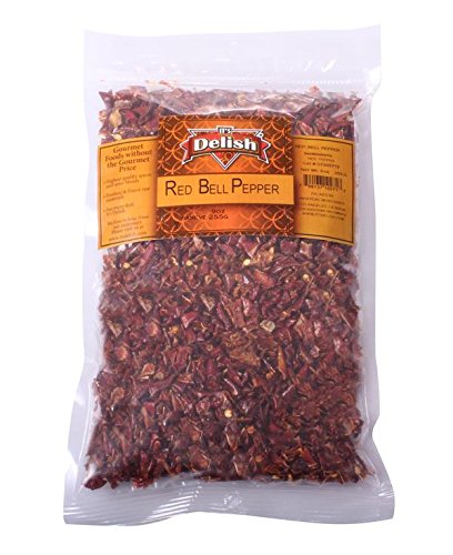 Dehydrated Dried Red Bell Pepper By It'S Delish - 2 Lbs. Bulk Bag - Sealed To Maintain Freshness - Chopped & Dried Vegetable Spi