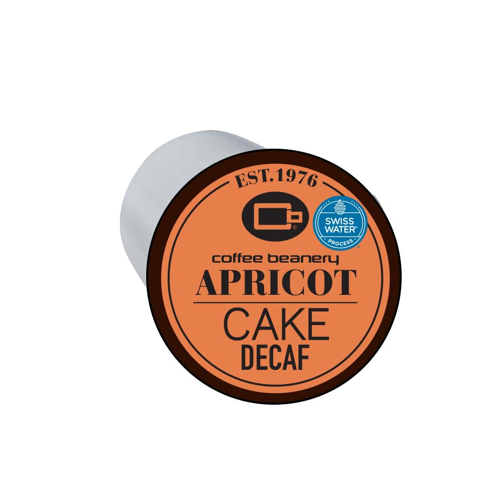 Coffee Beanery Apricot Cake Decaf Coffee Pods, Medium Roast, 96 Count