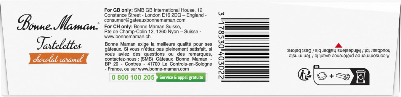 Bonne Maman Tartelettes chocolat lait caramel 135 g