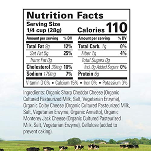 Organic Valley 3 Cheese Organic Thick Cut Shredded Mexican Cheese Blend, 6 oz