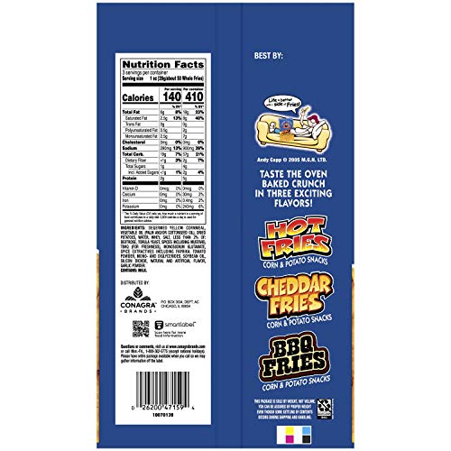 Andy Capp'S Hot Fries Snacks, 3 Oz, (Pack Of 12)