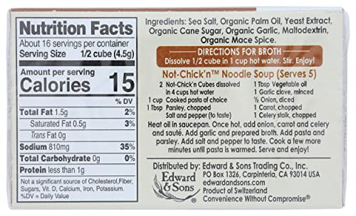 Edward & Sons Not Chicken Bouillon Cubes, 2.5 oz (PACK OF 1)