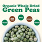 Food to Live Organic Whole Dried Green Peas, 15 Pounds - Non-GMO, Green Vatana, Sproutable, Vegan, Kosher, Bulk. Pre-Soak Needed
