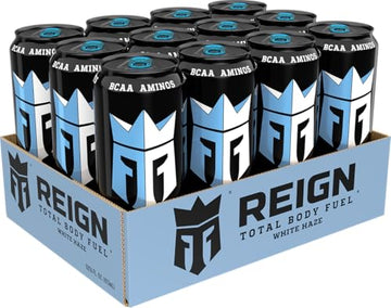REIGN Total Body Fuel, White Haze Fitness Drink, 16 Fl Oz, Pack of 12 - Performance Boosting Energy Beverage