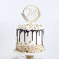Vinisong Wooden Cake Topper, Personalized Initial Letter M, Golden Wreath Decoration for Birthdays and Weddings, Model JHN20092901