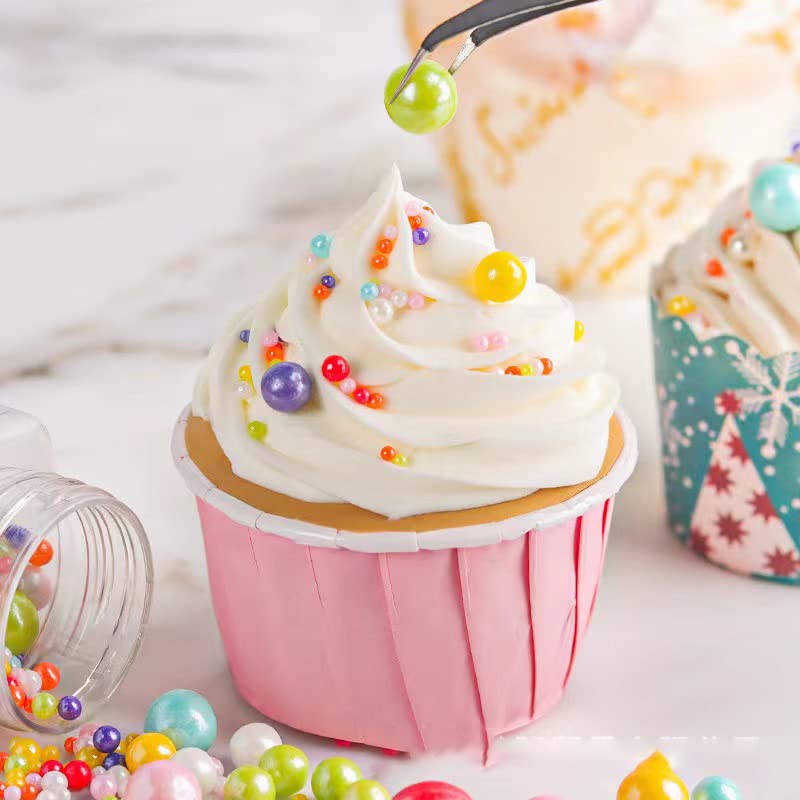 Christmas Rainbow Sprinkles, 130G 4.6Oz Cake Sprinkles,Cookie Sprinkles,Sugar Pearl, Edible Candy Pearls For Cake Cupcake Decora
