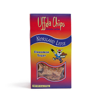 Uffda Chips - Made From Real Lefse - 6 Oz -By Norsland Lefse (Cinnamon Sugar)
