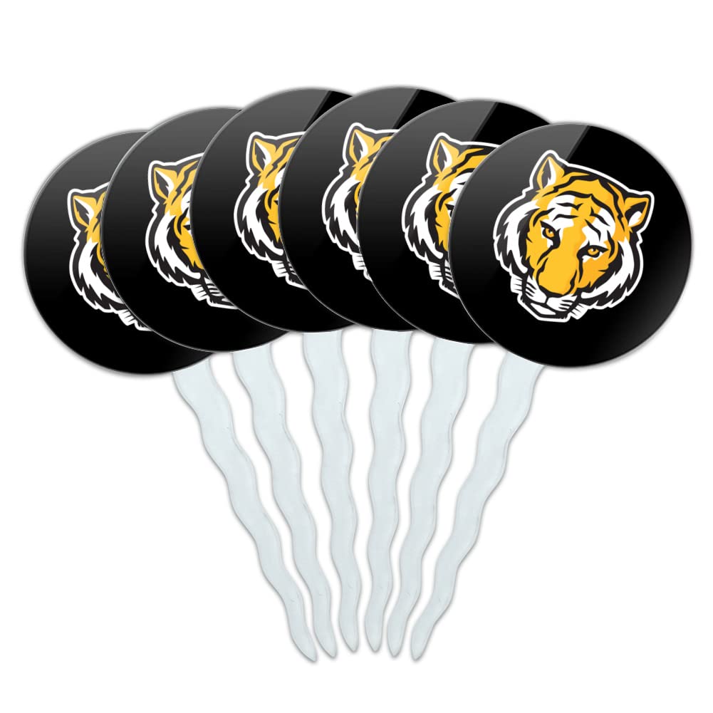 GRAPHICS & MORE Cupcake Picks Set of 6, Acrylic, DePauw University, One Size, Model CUPCAKE.ROUND.CLCDPW.Z008466