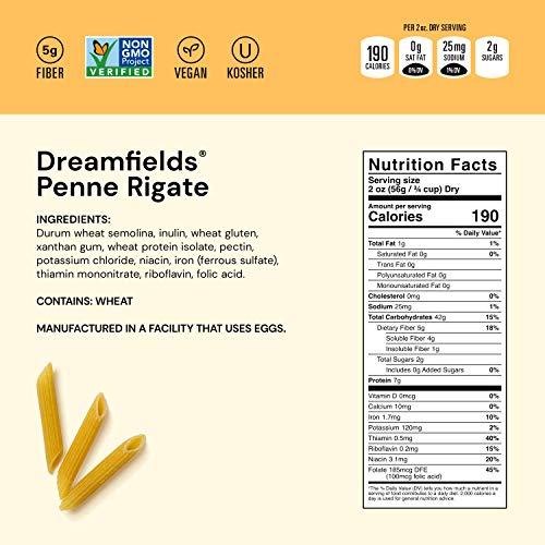 Dreamfields Pasta Dreamfields Healthy Pasta Living Penne Rigate, 13.25-Ounce Boxes (Pack Of 12)