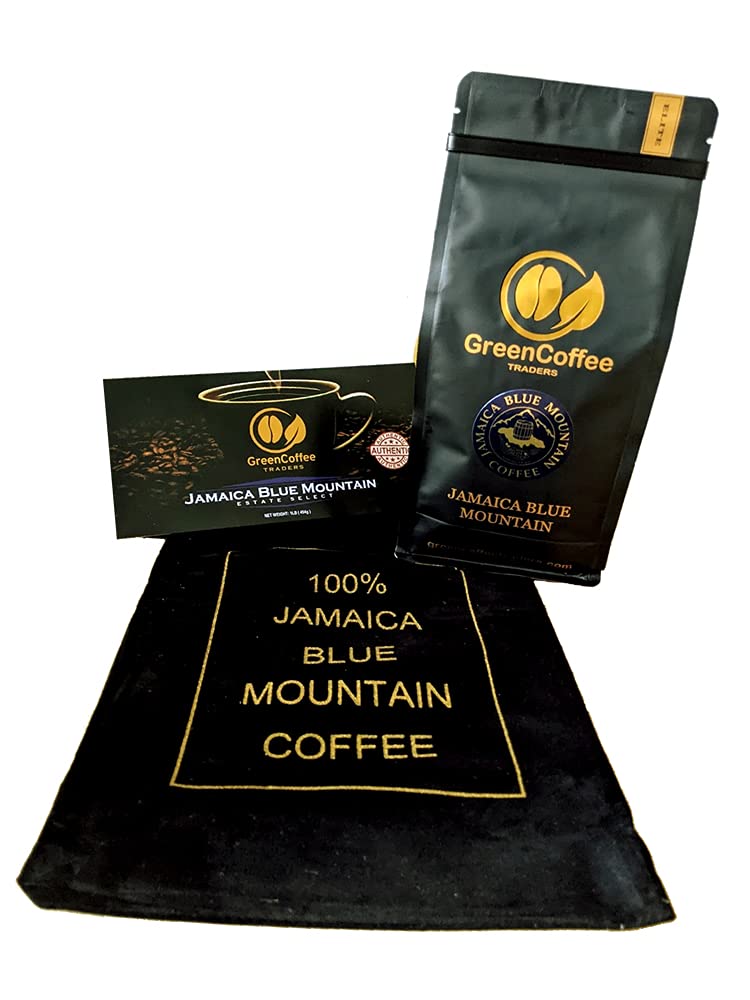 Green Coffee Traders 1Lb. 100% Jamaica Jamaican Blue Mountain Roasted Coffee - City Roast, 1Lb Bag