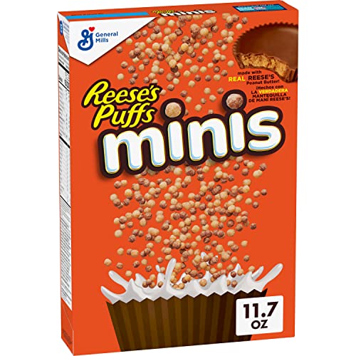 Reese'S Puffs Minis Breakfast Cereal, Chocolate Peanut Butter Cereal, 11.7 Oz