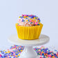 Sweets &   Boutique Edible Cake Sprinkles - Yellow Jimmies, Purple Nonpareils, Pink & Blue Sugar Pearls, Pixie Dust Color