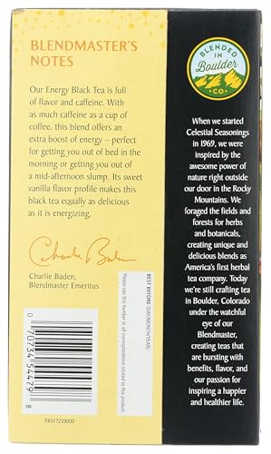 Celestial Seasonings Black Tea, Energy Blend, 12 Count Tea Bags