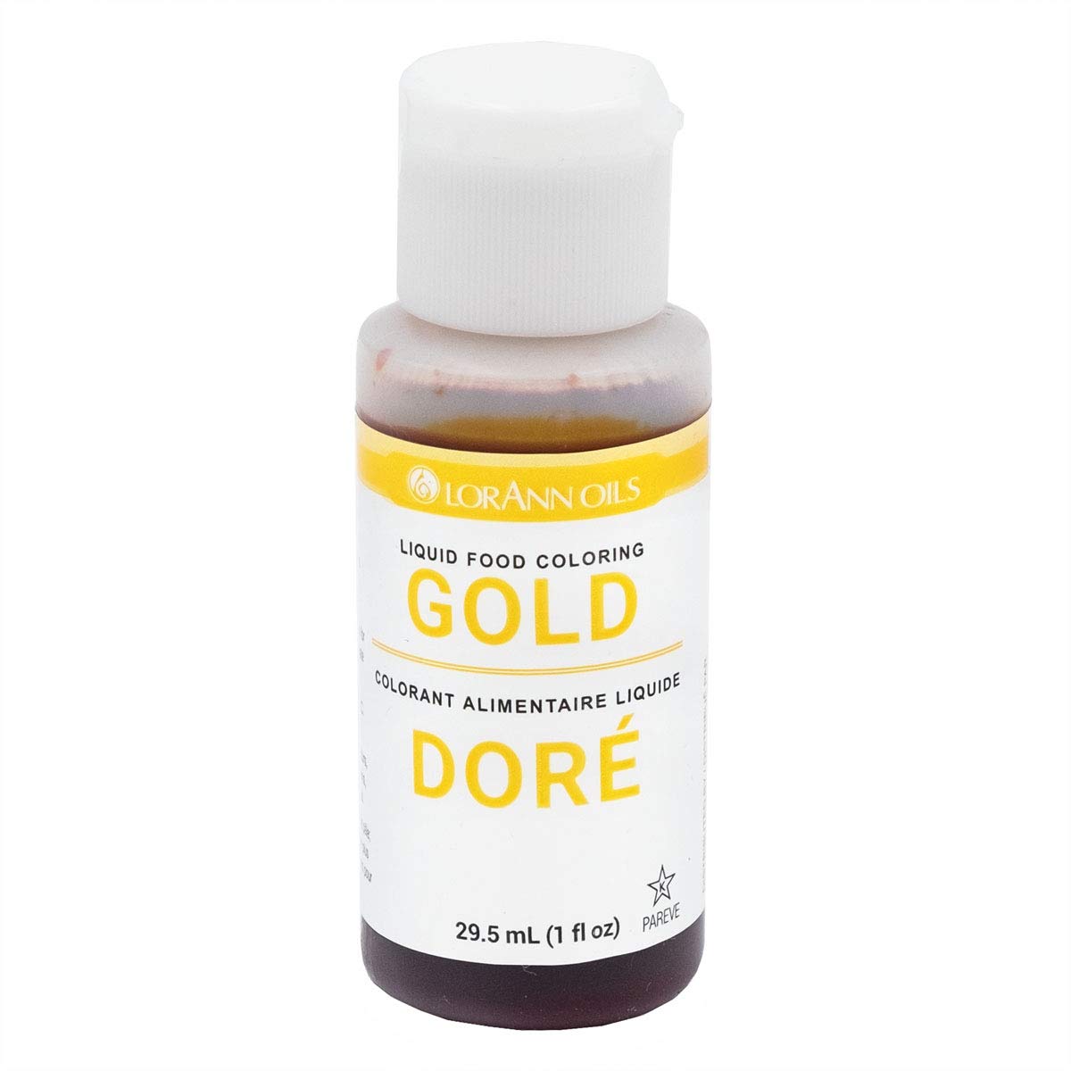 Lorann Gold Liquid Food Color, 1 Ounce Squeeze Bottle