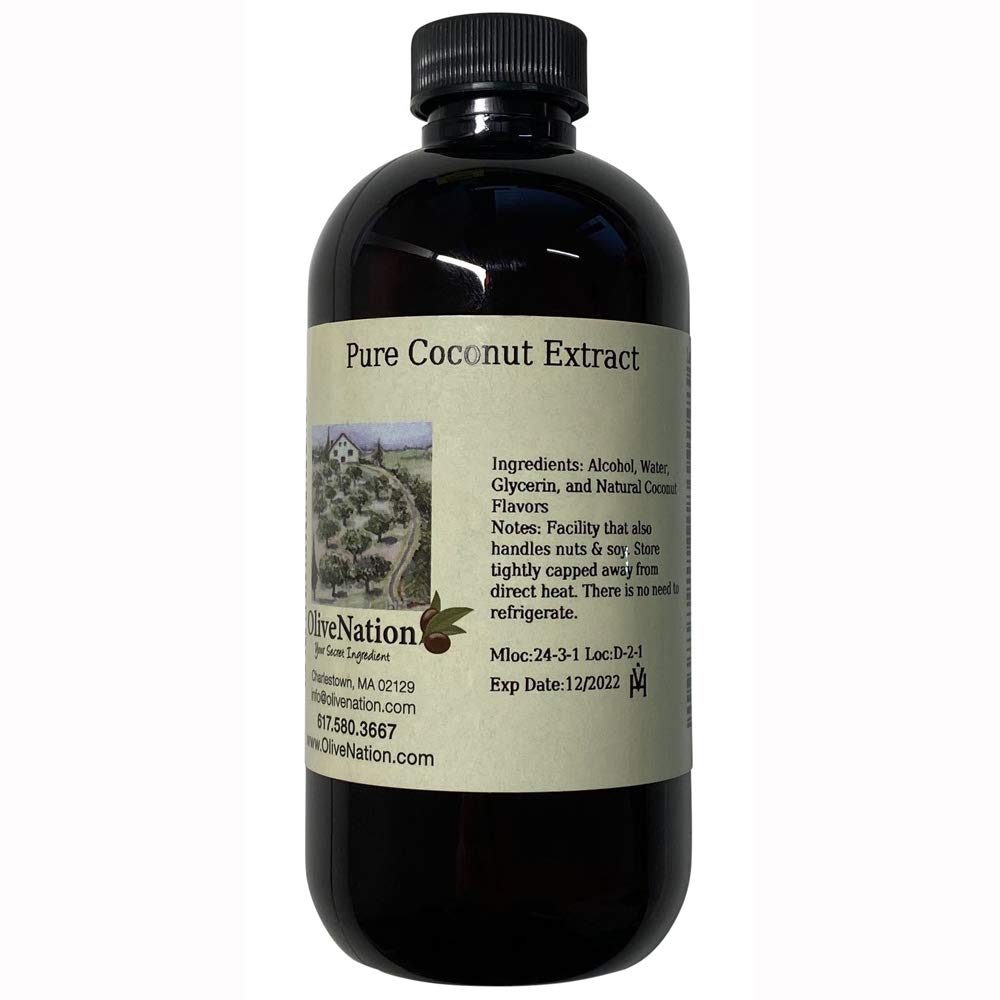 OLIVENATION Pure Coconut Extract - Gluten Free, Sugar Free - 16 Ounce - ECC16