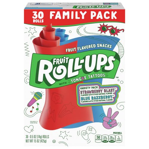 Fruit Roll-Ups Fruit Flavored Snacks, Variety Pack, 15 Oz, 30 Ct