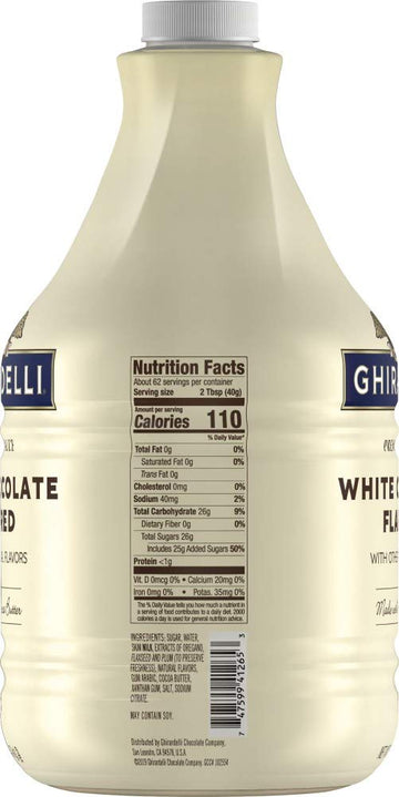 Ghirardelli White Chocolate Flavored Sauce Pump Bottle, White Chocolate Flavored Sauce, 87.3 Oz