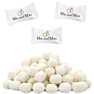The Dreidel Company Mr. & Mrs. Wedding Buttermints, Mint Candies, After Dinner Mints, Butter Mint Candy, Fat-Free, Individually Wrapped (55 Pieces)
