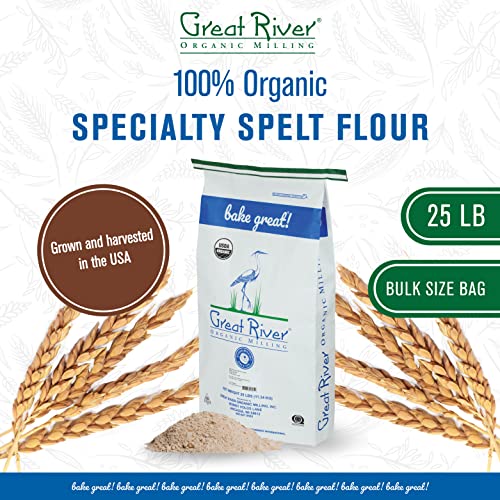 Great River Milling Organic Spelt Flour, Stone Ground, 400 Ounce, Model ZQB-7154