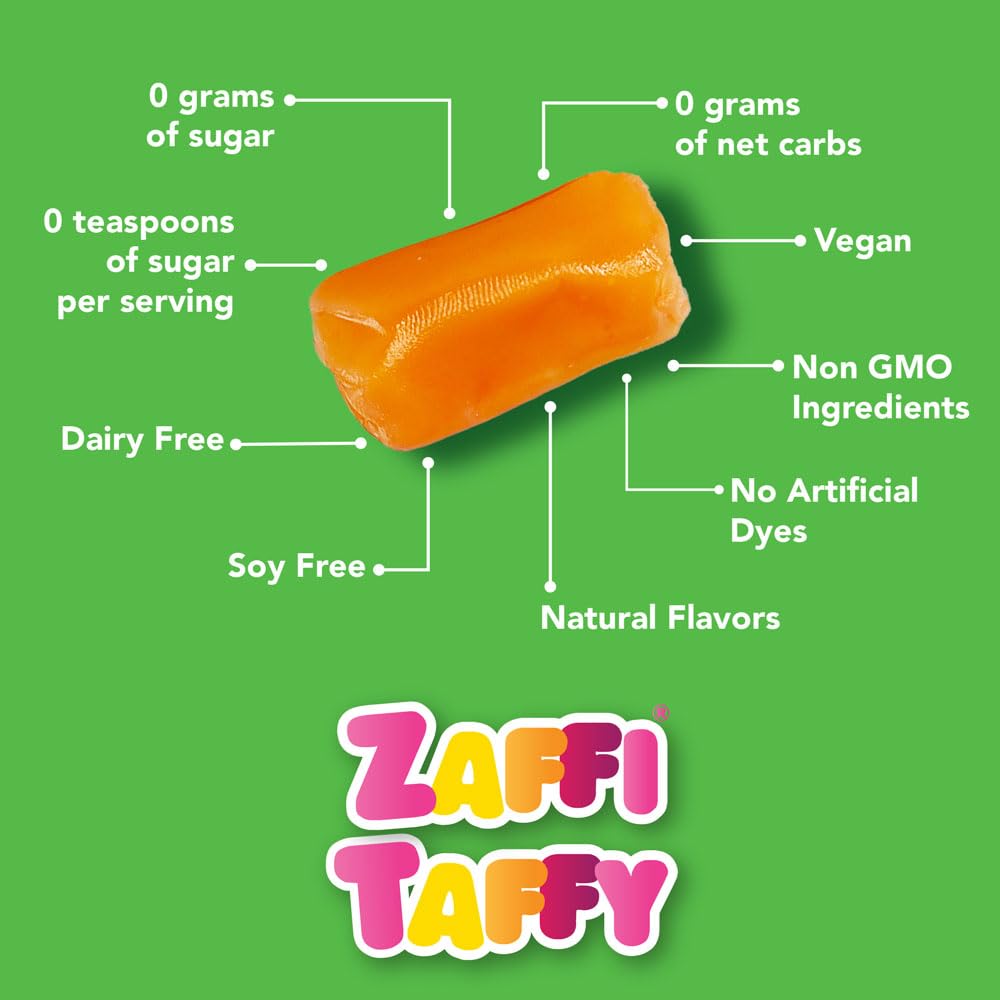 Zaffi Taffy Orange Cream - Indulge In The Creamy Citrus Flavor Of Orange Cream Zaffi Taffy, 5Oz Bag