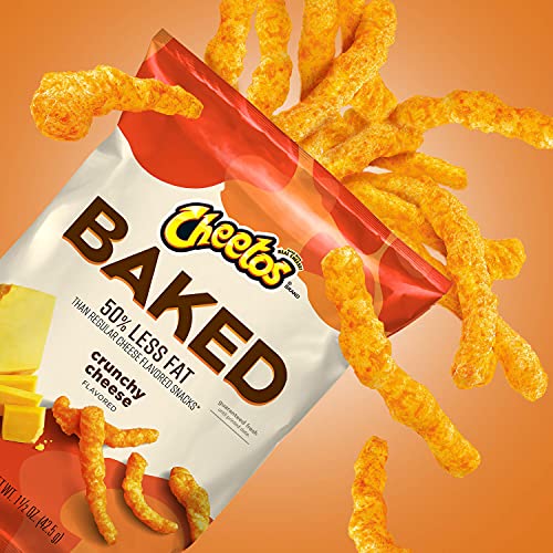 Frito Lay, Cheetos, Baked!, Crunchy Cheese Flavored Snacks, 7.63Oz Bag (Pack Of 4)