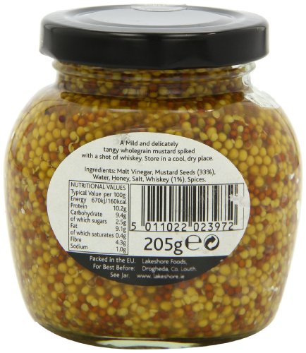 Lakeshore Wholegrain Mustard with Irish spirit-inspired flavor, 7.2 Ounce, Pack of 1