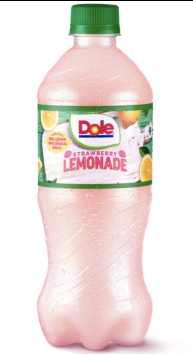 Dole Strawberry Lemonade 20 oz Soda Bottles (Pack of 24)