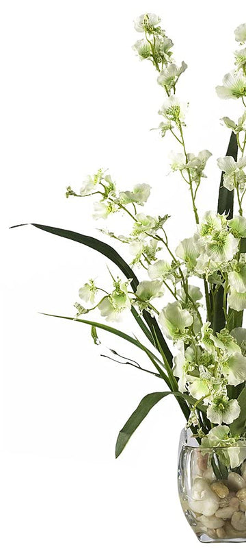 Nearly Natural Dancing Lady Orchid Liquid Illusion Silk Flower Arrangement