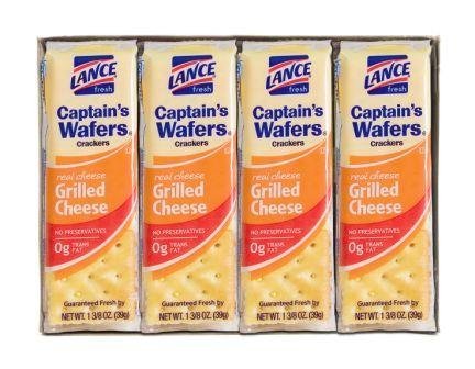 Lance Captains Wafers Crackers Grilled Cheese - One Box of 8 Individual Packs