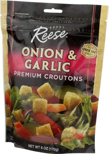 Reese Onion and Garlic Croutons, 6-Ounces (Pack of 12)
