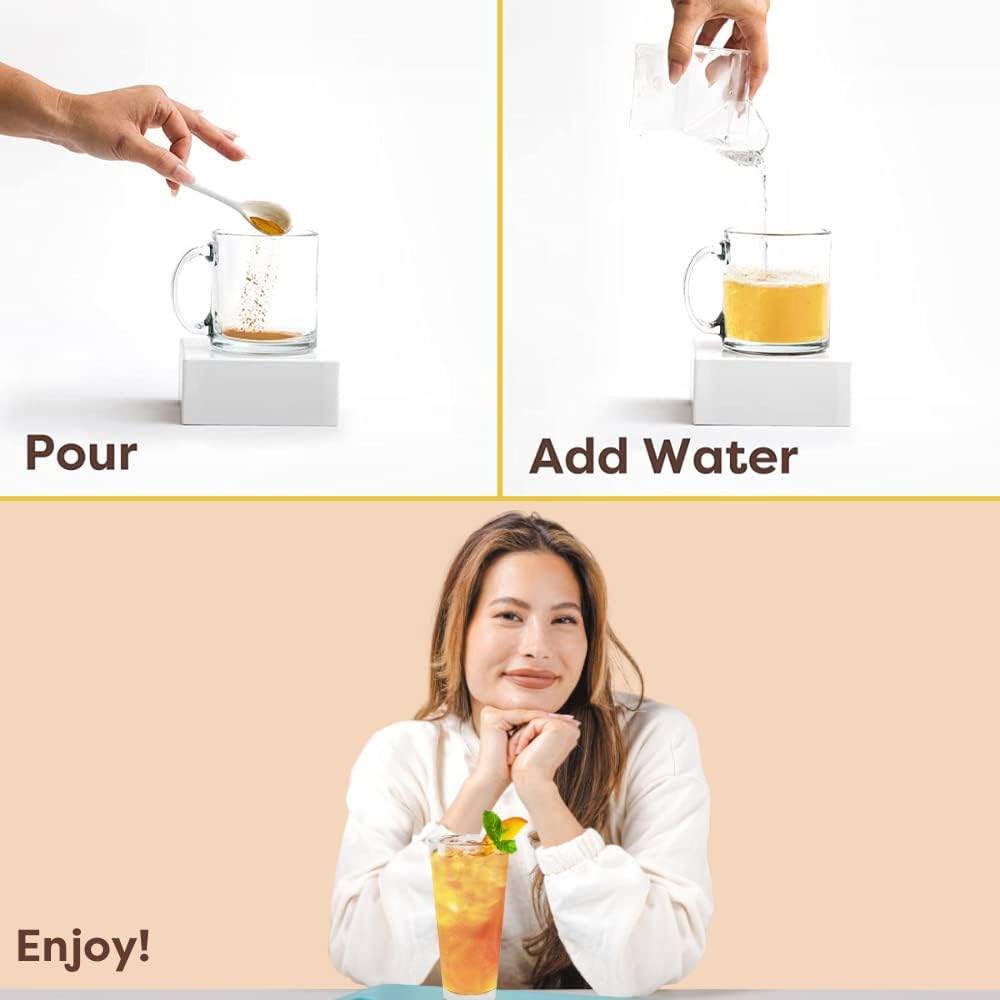 Waka Instant Green Tea Mix, Pineapple Flavored - 100% Tea Leaves, No Additives, Unsweetened Travel Size Tea Powder - Easy Quick