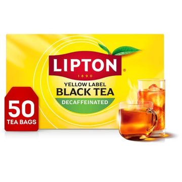 Lipton Decaf Black Tea Bags  Hot or Iced Caffeine Free Tea  50 Tea Bags