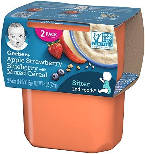 Gerber Natural For Baby 2Nd Foods Apple Strawberry Blueberry 8 Ounce (Pack Of 4)