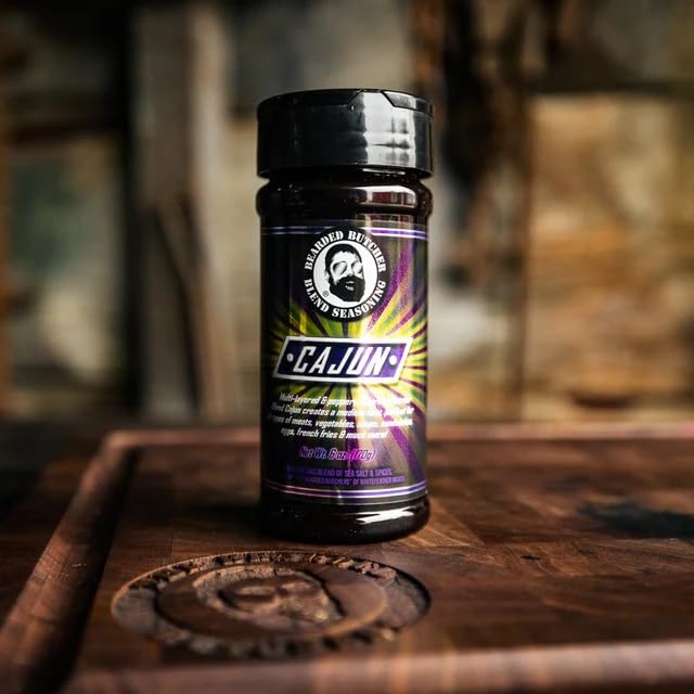 Bearded Butcher Blend Cajun Seasoning, 6 oz - Cajun Flavor with Medium Level Heat, Try it on Soup, Salad, Seafood, Chicken, Fish