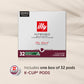 Illy Coffee K Cups for Keurig – Intenso Dark Roast – 32 Count Pods – Bold Flavor with Notes of Cocoa & Dried Fruit