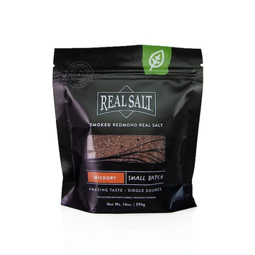 REAL SALT Hickory Smoked Salt, 14 oz Pouch, Natural Seasoning, Ideal for Cooking and Grilling