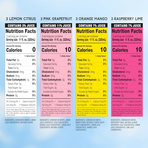 Arizona Santa Fe Sparkling Water With Real Fruit Juice, 11 Fl Oz Can, 4 Flavor Variety Pack - Lemon Citrus, Raspberry Lime, Pink Grapefruit, Orange Mango - No Added Sugar (Pack Of 12)