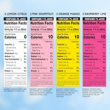 Arizona Santa Fe Sparkling Water With Real Fruit Juice, 11 Fl Oz Can, 4 Flavor Variety Pack - Lemon Citrus, Raspberry Lime, Pink Grapefruit, Orange Mango - No Added Sugar (Pack Of 12)