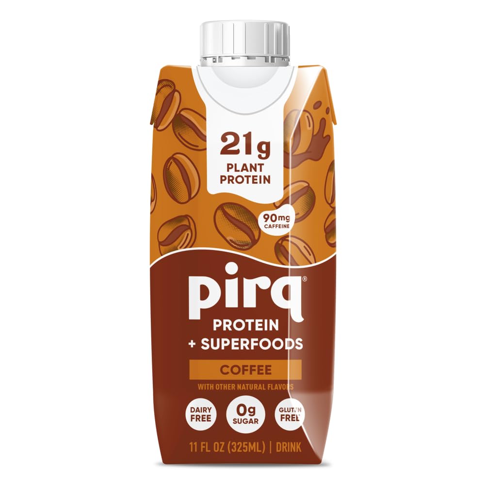 Pirq, 21g Plant Protein Shake, 25 Superfoods, 0g Sugar, Vegan Protein, Dairy-Free, Gluten & Soy Free, Kosher, Keto, Low Carb, Lo