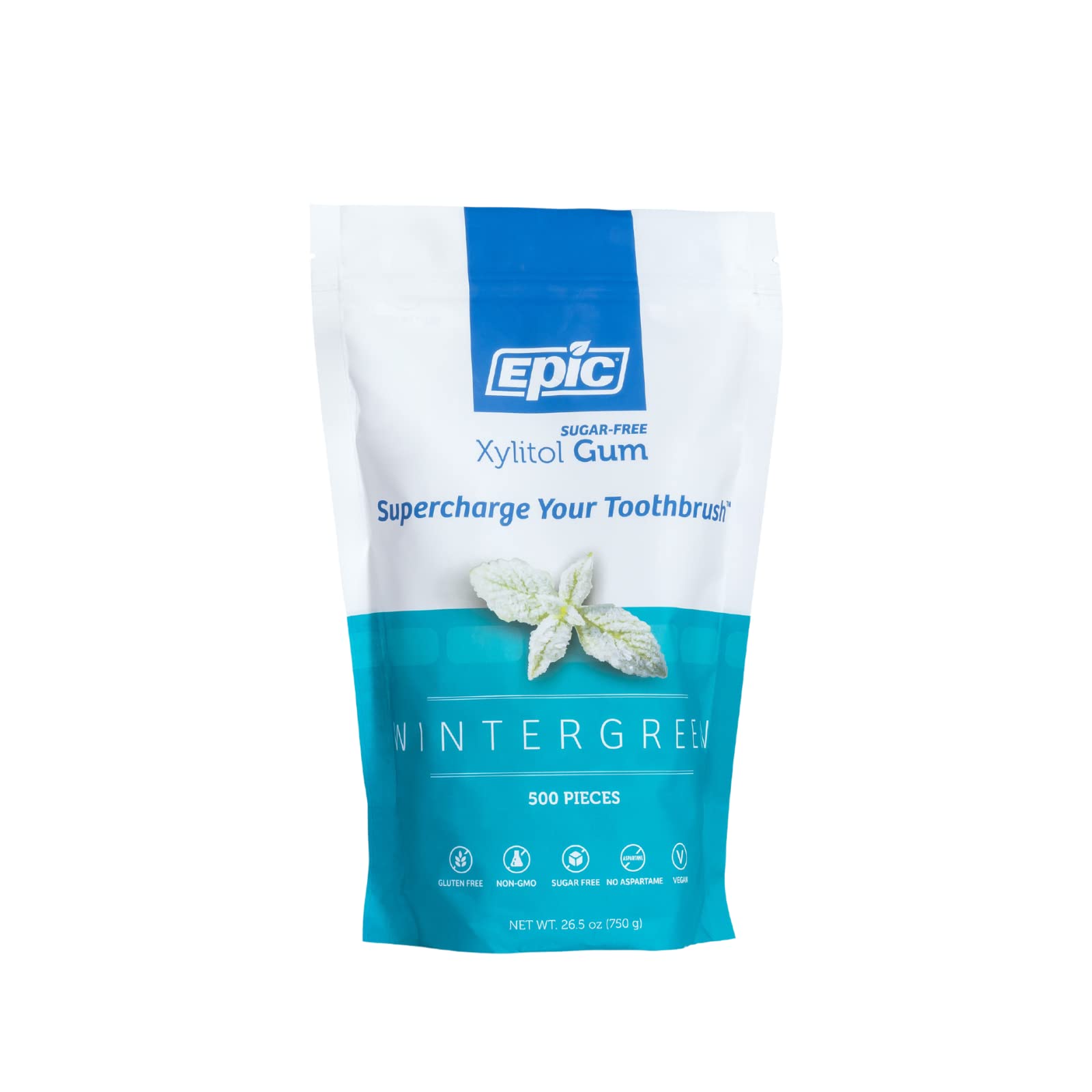 Epic Xylitol Chewing Gum - Sugar Free & Aspartame Free Chewing Gum Sweetened W/Xylitol For Dry Mouth & Gum Health (Wintergreen,