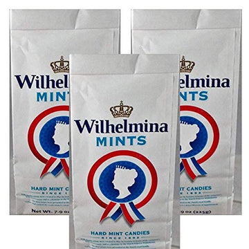Fortuin Wilhelmina Peppermints Candy - (3-Packs) - Dutch Holland Hard White Mints Candies, 7.9 Oz. Per Bag