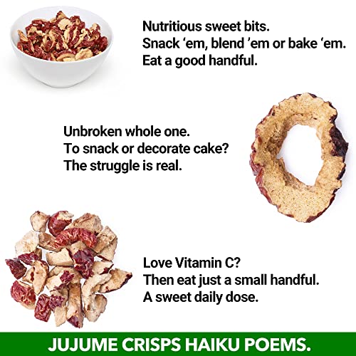 Usda Organic California Grown Pure Jujube Product | Jujume Crisps | Sweet Jujube Chips | Zero Added Sugar Or Preservatives | All-Natural Healthy Snack | 1-Pack 6 Oz. Bag